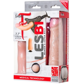 Страпон с 2 насадками Lesbi Harness